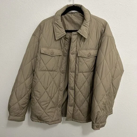 Zara Quilted Puffer Jacket in Taupe - Picture 9 of 10